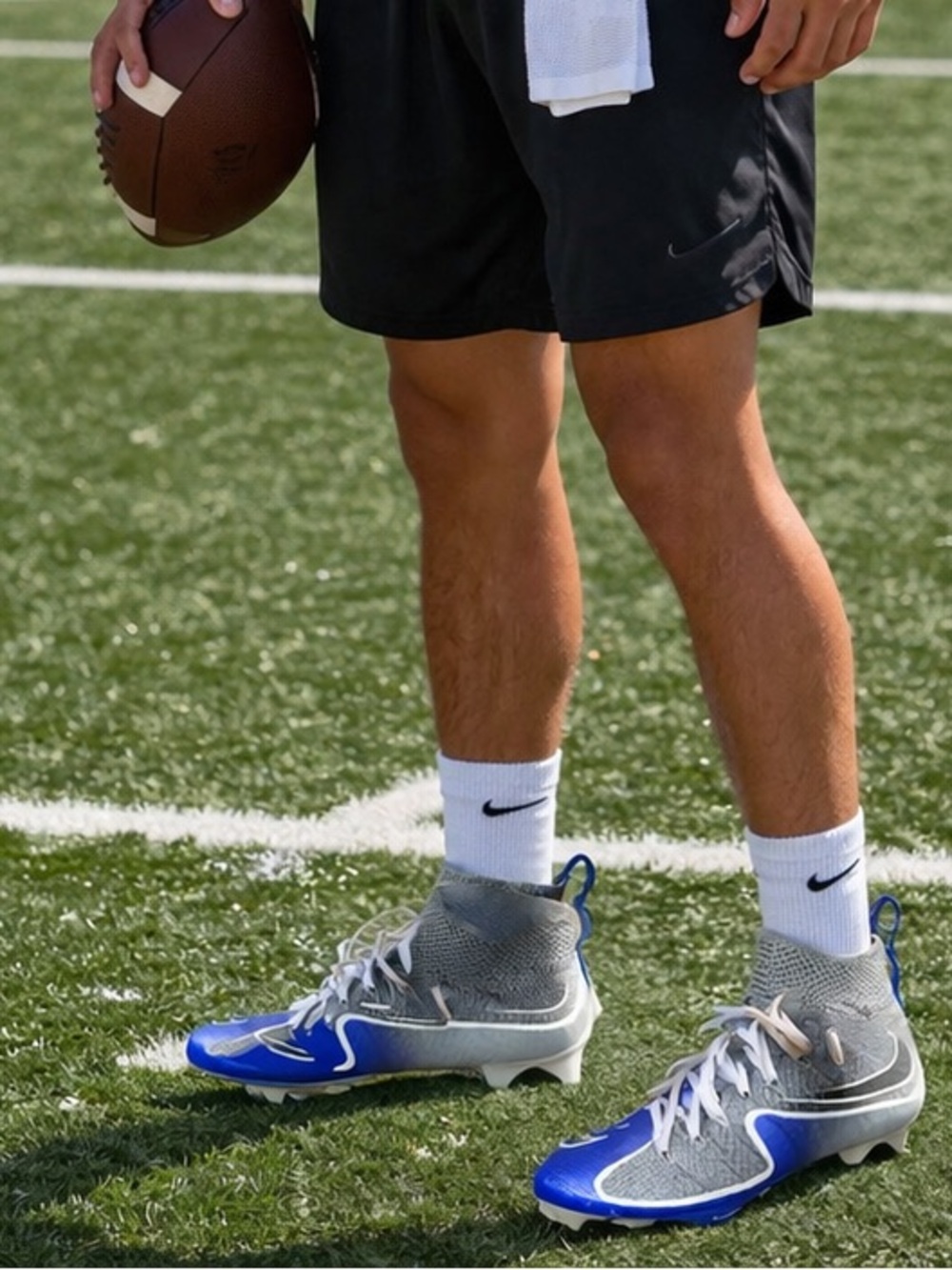 Nike Vapor Edge Football Cleats. Gray and Blue